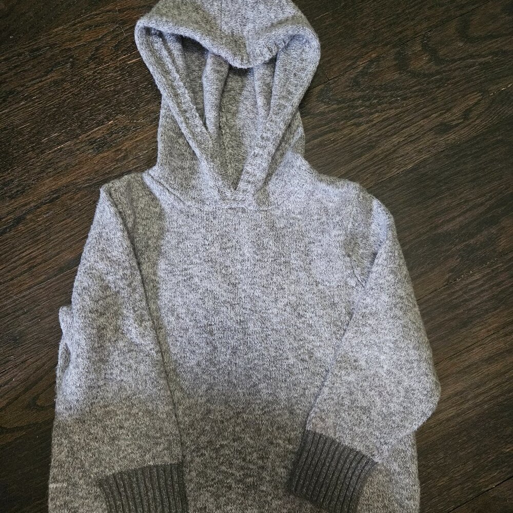 Gray hooded sweater